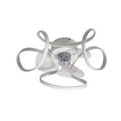 Lindby LED-loftventilator Lomata, hvid, støjsvag, Ø 23 cm