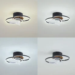 Lindby LED-loftventilator Lomana, sort, støjsvag, CCT