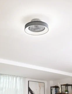 Lindby LED-loftventilator Mace, grå, støjsvag, CCT