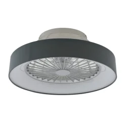 Lindby LED-loftventilator Mace, grå, støjsvag, CCT