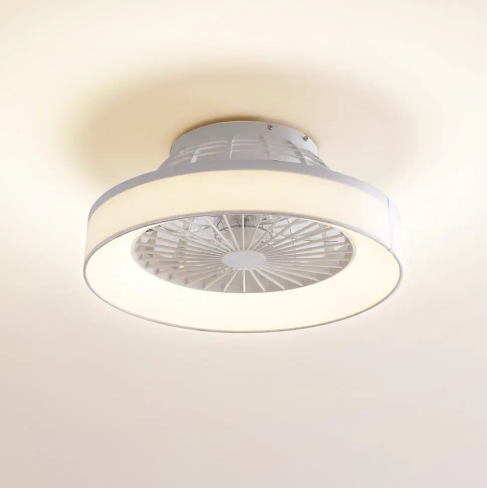 Lindby LED-loftventilator Mace, hvid, støjsvag, CCT