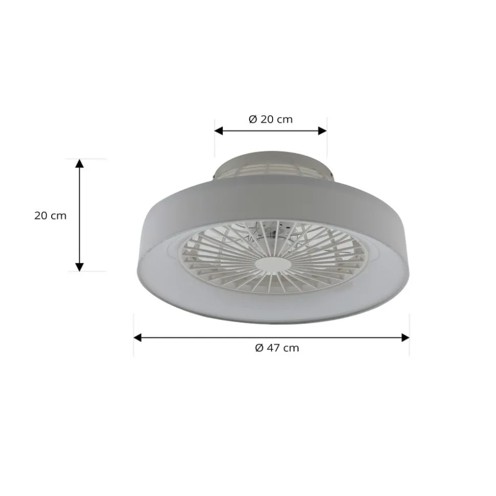 Lindby LED-loftventilator Mace, hvid, støjsvag, CCT