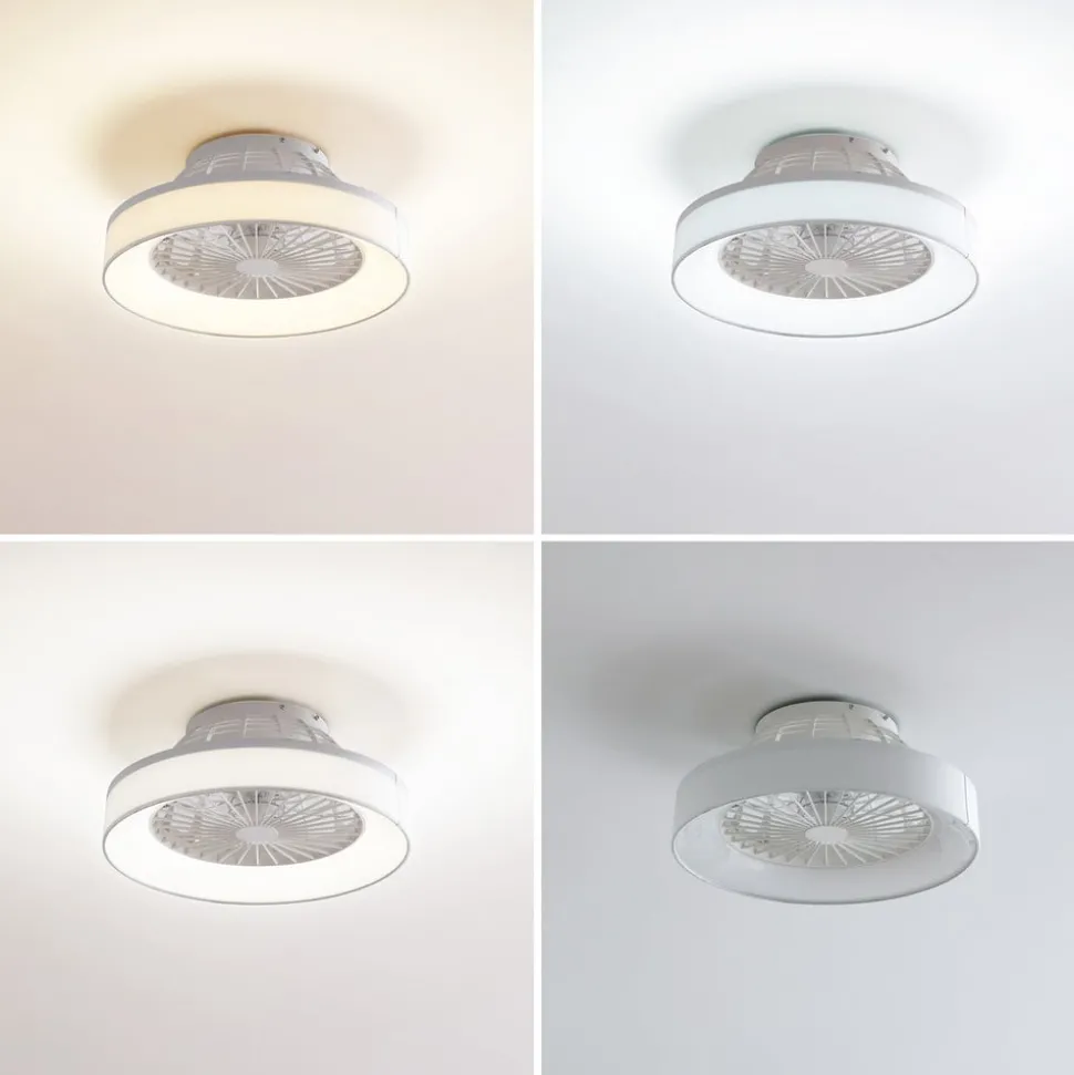 Lindby LED-loftventilator Mace, hvid, støjsvag, CCT
