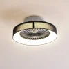 Lindby LED-loftventilator Mace, sort, støjsvag, Ø 47 cm