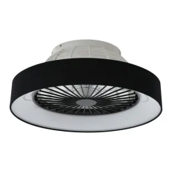 Lindby LED-loftventilator Mace, sort, støjsvag, Ø 47 cm