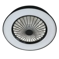 Lindby LED-loftventilator Mace, sort, støjsvag, Ø 47 cm