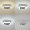Lindby LED-loftventilator Mamuti, sølv, støjsvag, Ø 55 cm