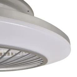 Lindby LED-loftventilator Mamuti, sølv, støjsvag, Ø 55 cm
