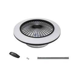 Lindby LED-loftventilator Mamuti, sort, støjsvag, Ø 55 cm