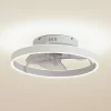 Lindby LED-loftventilator Momitu, hvid, aluminium, Ø 50 cm