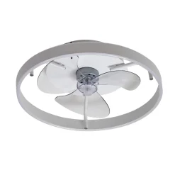 Lindby LED-loftventilator Momitu, hvid, aluminium, Ø 50 cm