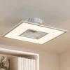 Lindby LED-loftventilator Romea, kantet, DC, støjsvag, 60 cm
