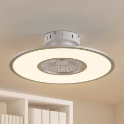 Lindby LED-loftventilator Romea, rund, DC, støjsvag, 60 cm
