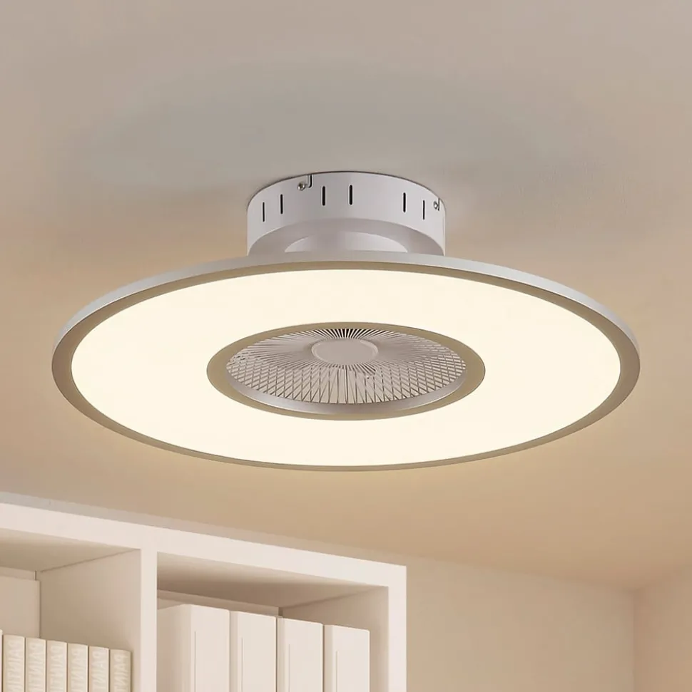 Lindby LED-loftventilator Romea, rund, DC, støjsvag, 60 cm