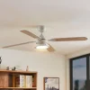 Lindby LED-loftventilator Tedric, hvid, støjsvag, Ø 133 cm