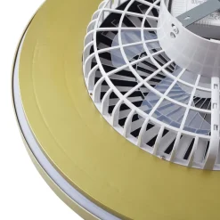 Lindby LED-loftventilator Teleo, messing, DC, støjsvag, Tuya