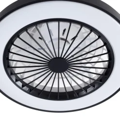 Lindby LED-loftventilator Teleo, Ø48 cm, sort, DC, Tuya