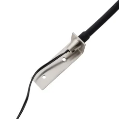 Lindby LED-læselampe Flexola, nikkel, rund, metal, stik