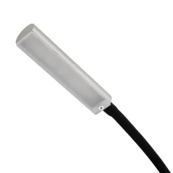 Lindby LED-læselampe Flexola, nikkel, kantet, metal, stik