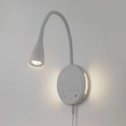 Lindby LED-læselampe Zayna, hvid, CCT, USB, dæmpbar, timer