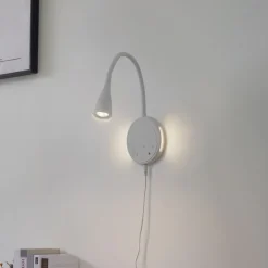 Lindby LED-læselampe Zayna, hvid, CCT, USB, dæmpbar, timer