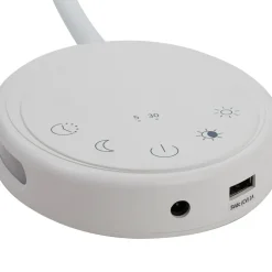 Lindby LED-læselampe Zayna, hvid, CCT, USB, dæmpbar, timer