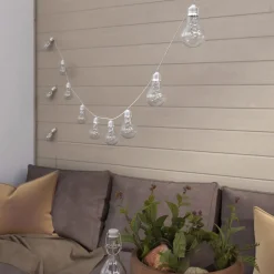 Lindby LED-lyskæde Lampini, 200 cm, sort, IP44