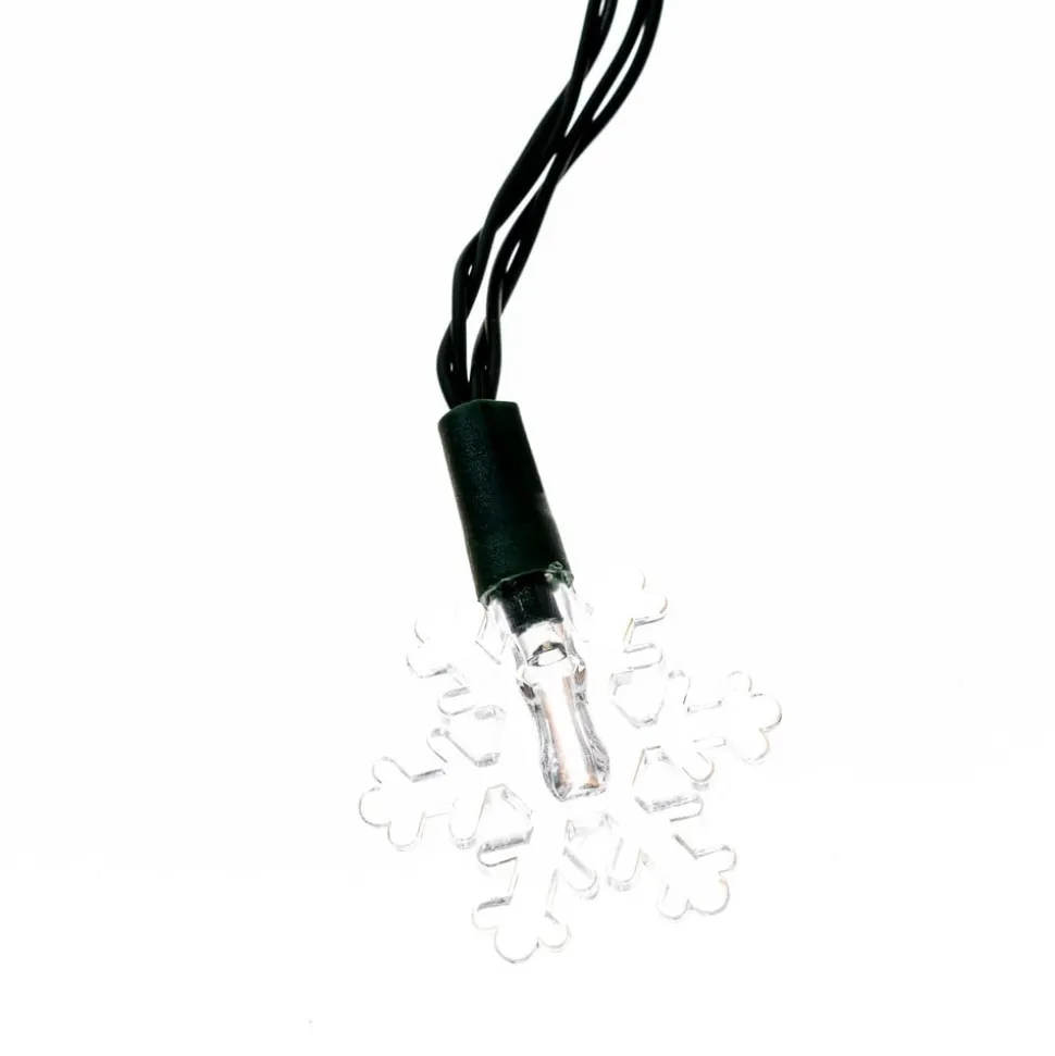 Lindby LED lyskæde Parrik, snefnug, 620 cm, IP44