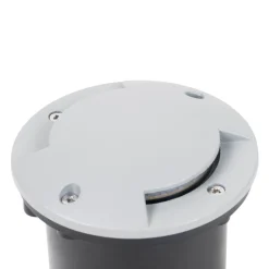 Lindby LED nedgravningslampe Nandita, Ø 10 cm, sølv, IP65
