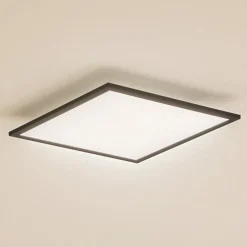 Lindby LED-panel Enhife, sort, 40 x 40 cm, metal, 4.000K