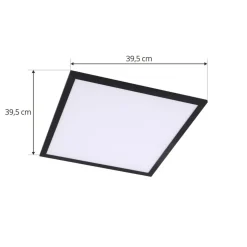 Lindby LED-panel Enhife, sort, 40 x 40 cm, metal, 4.000K