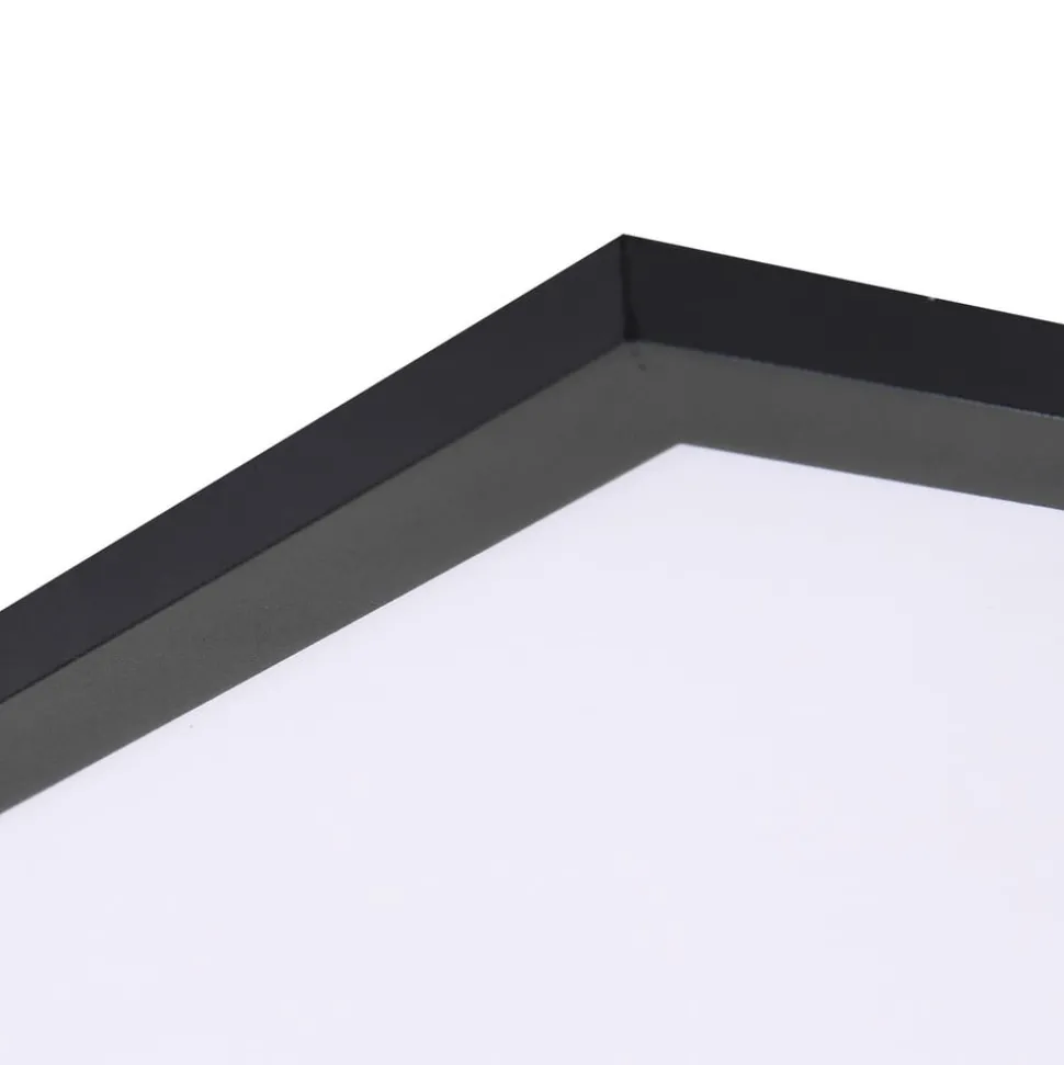 Lindby LED-panel Enhife, sort, 40 x 40 cm, metal, 4.000K