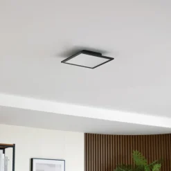 Lindby LED-panel Enhife, sort, 30 x 30 cm, metal, 4.000K