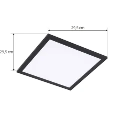 Lindby LED-panel Enhife, sort, 30 x 30 cm, metal, 4.000K