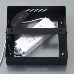 Lindby LED-panel Enhife, sort, 30 x 30 cm, metal, 4.000K