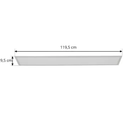 Lindby LED-panel Lamin, hvid, 120 cm, CCT, dæmpbar, fjernbetjening