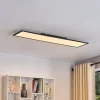 Lindby LED-panel Lamin, sort, 120 cm, CCT, dæmpbar, fjernbetjening