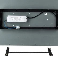 Lindby LED-panel Lamin, sort, 120 cm, CCT, dæmpbar, fjernbetjening
