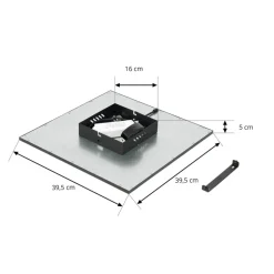 Lindby LED-panel Lamin, sort, 40 cm, CCT, dæmpbar, fjernbetjening