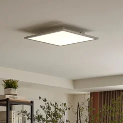 Lindby LED-panel Livel, 4000K, 40 cm x 40 cm, sølv, metal