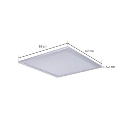 Lindby LED-panel Livel, 4000K, 62 cm x 62 cm, sølv, metal