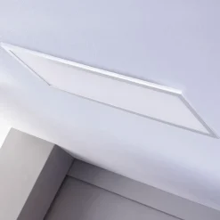 Lindby LED-panel Livel, 4000K, 80 cm x 30 cm, sølv, metal