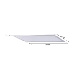 Lindby LED-panel Livel, 4000K, 120cm x 30cm, sølv, metal