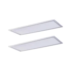 Lindby LED-panel Livel, sæt med 2, 4.000 K, 80 x 30 cm, sølv