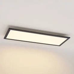 Lindby LED-panel Nelios, 80 x 30 cm, CCT, sort, metal