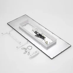 Lindby LED-panel Nelios, 80 x 30 cm, CCT, sort, metal