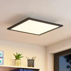 Lindby LED-panel Nelios, 120 x 60 cm, CCT, sort, metal