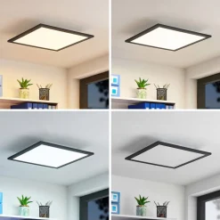 Lindby LED-panel Nelios, 120 x 60 cm, CCT, sort, metal