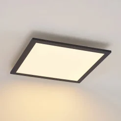 Lindby LED-panel Nelios, 40 x 40 cm, CCT, sort, metal