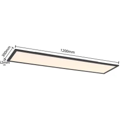 Lindby LED-panel Nelios, 120 x 30 cm, CCT, sort, metal